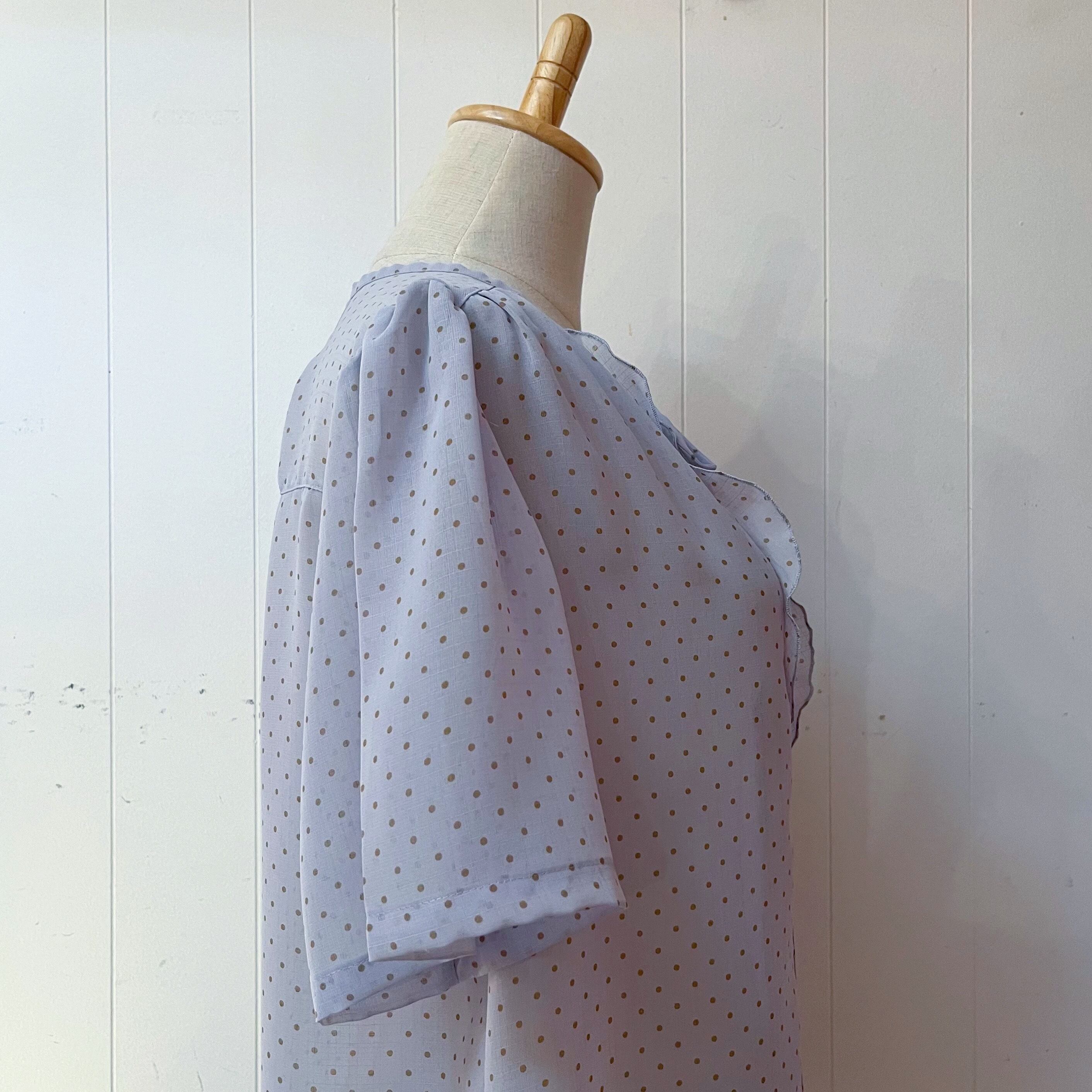 light blue dot sheer blouse