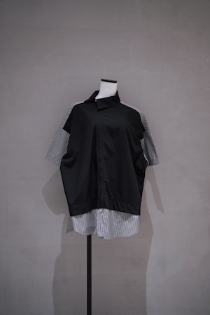 Nora Lily zip-up shirt   Black