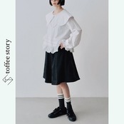 【2color】ラウンドドールビッグカラーブラウス  i0414