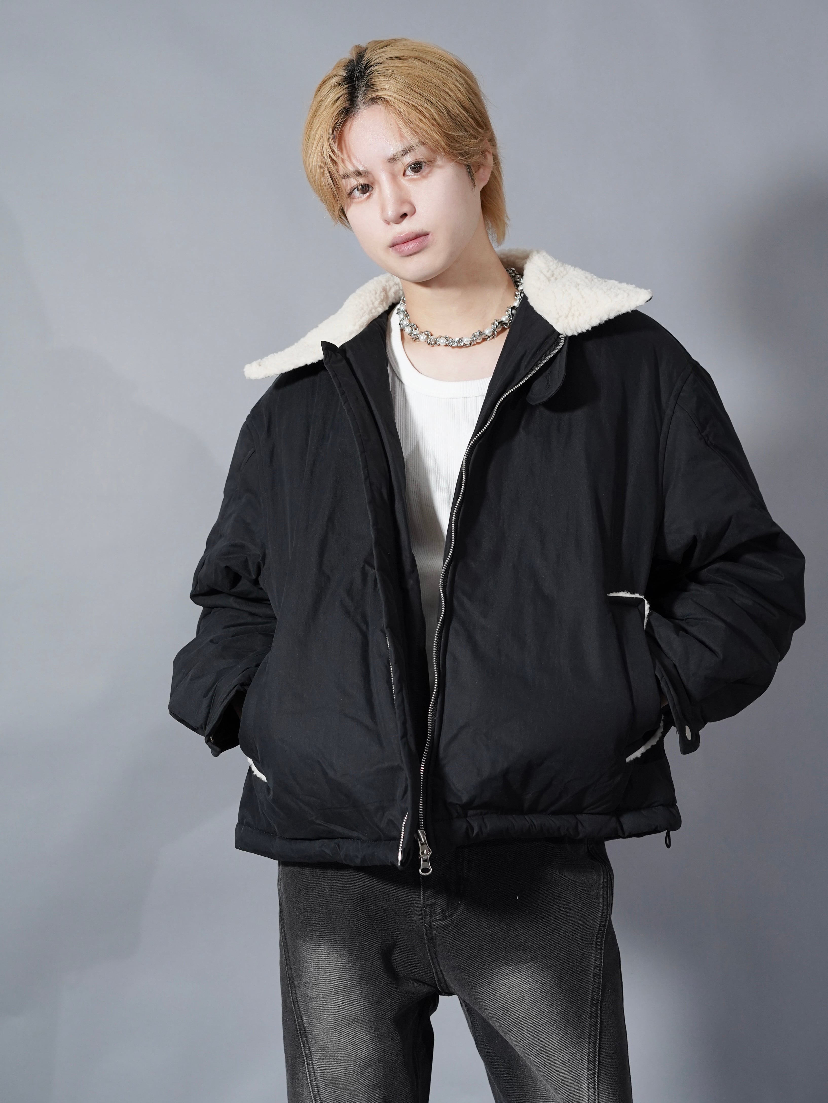 ALUDE SELECT】 nocollar lame tweed jacket(3color) | 【ALUDE】韓国