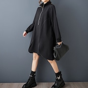 ハイネック ジップ ワンピース 00227