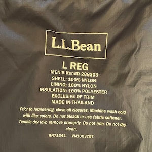 【L.L.Bean】プリマロフト 中綿ジャケット ナイロン ジップアップ 胸ポケット ワンポイントロゴ 刺繍ロゴ アウトドア エルエルビーン primaloft ライトアウター L us古着