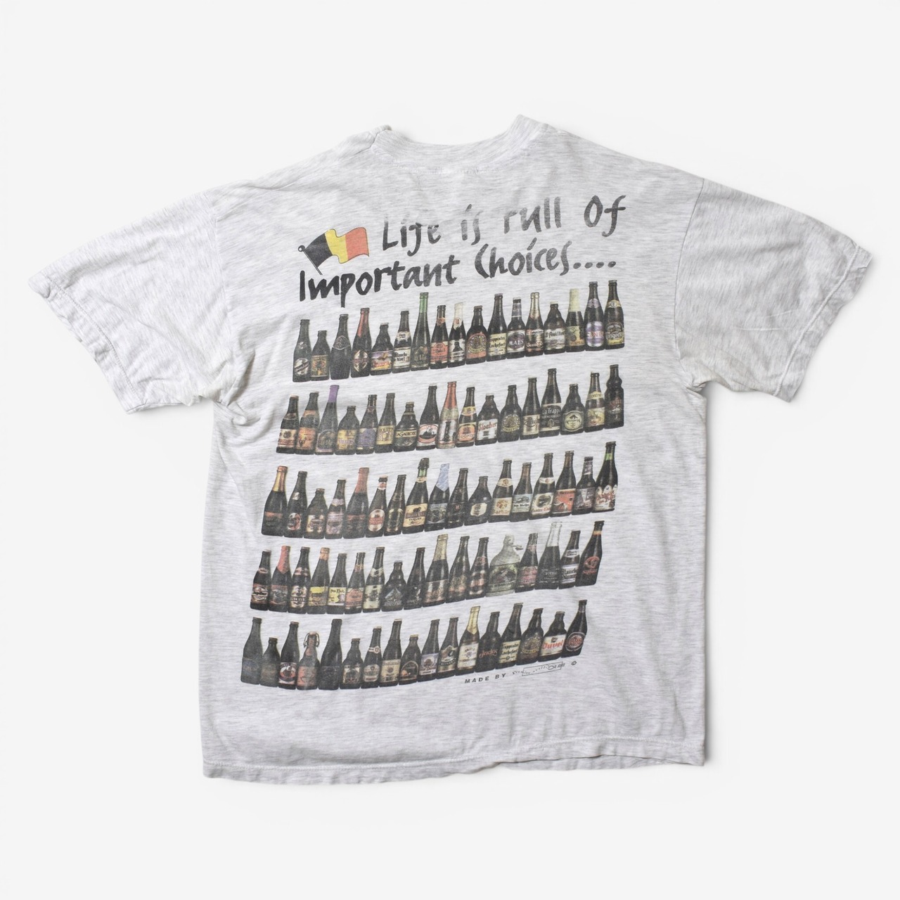 00s Belgian Beer is Life プリントTシャツ ライトグレー