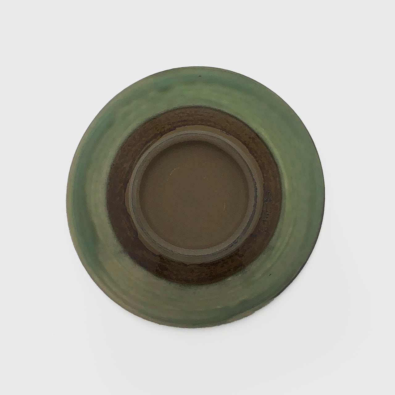 小鹿田焼 小袋窯 4寸深鉢 飛びかんな 内外緑 直径約12cm 陶器 和食器