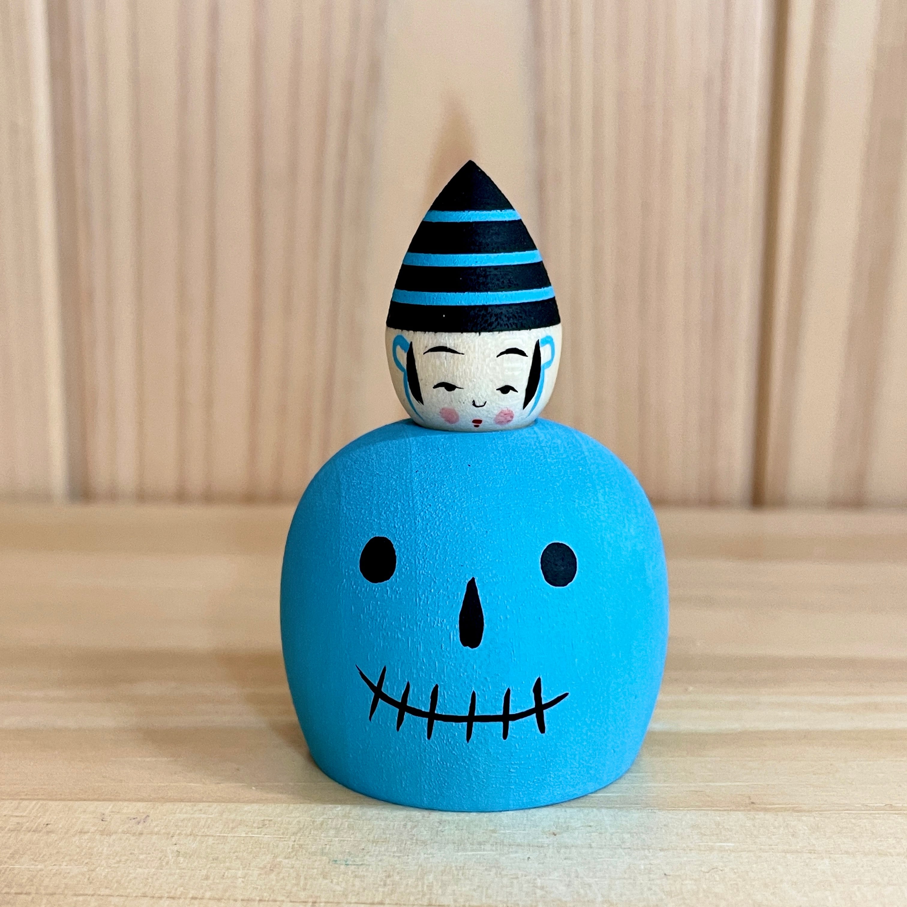 ハロウィンコケシ　鈴木明作並系コケシ 鈴木明工人：作並系】こけし ハロウィン かぼちゃえじこ：約6cm