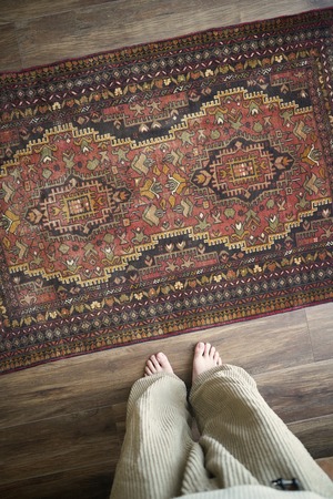 【814】Vintage Afghan Turkmen Ali khoja rug 1960's