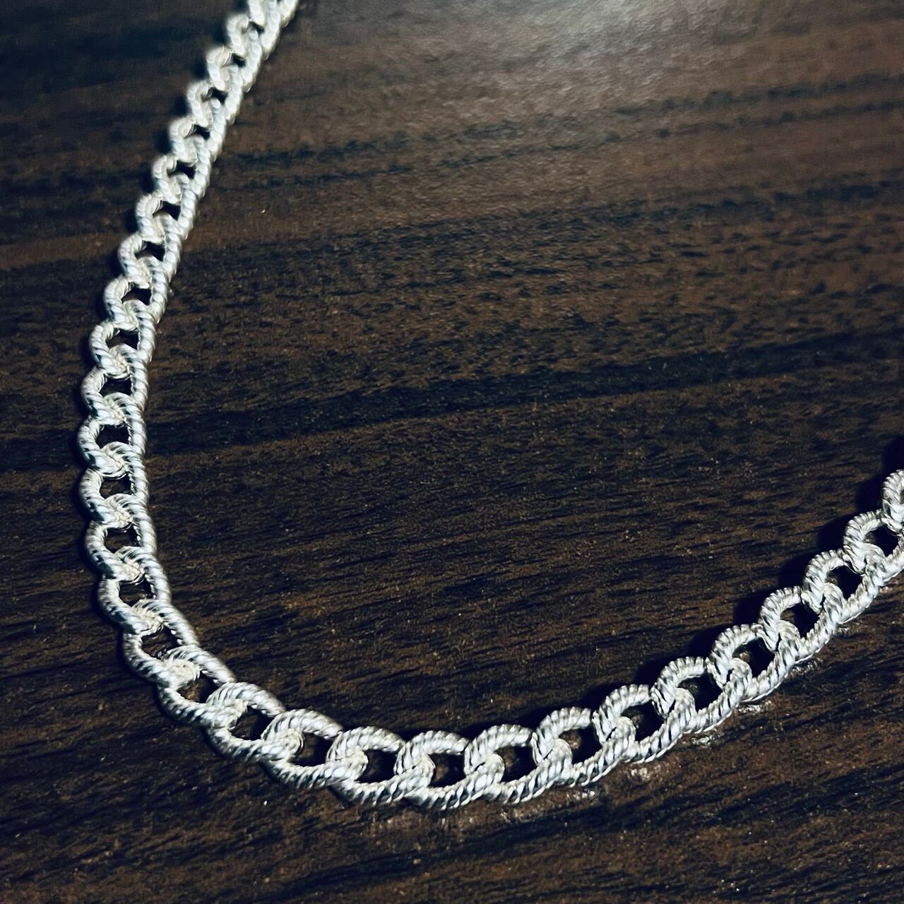 VINTAGE TIFFANY & CO. Rope Pattern Curb Chain Necklace Sterling 