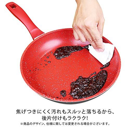 Flavor Stone(フレーバーストーン) 鍋フライパン4点セット レッド IH