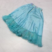 【美品 日本製社交ダンス衣装】スカート レッスンウェア 練習着 Mサイズ Bright Proceed ブライトプロシード 水色 かわいい