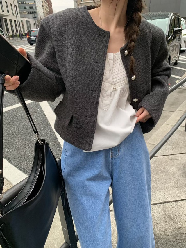 (予約) mellounge  / In-con-tweed jacket 2color