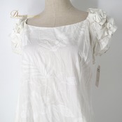 フラダンス 衣装 ワンピース ドレス ホワイト系 PACIFICLEGEND ハワイ製 ハイビスカス柄 プルメリア柄 モンステラ柄 ハワイアンプリント アロハ フラ ダンス レッスン 練習 フリル シンプル さわやか 華やか かわいい おしゃれ 上品 大人っぽい イベント衣装 フェスティバル ダンス用品