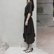 Voile Tiered Midi Skirt F0585