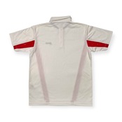 DUNLOP SRIXON ダンロップ スリクソン 部分メッシュ 半袖 ポロシャツ サイズ M /ホワイト×レッド/ゴルフ/スポーツ/日本製