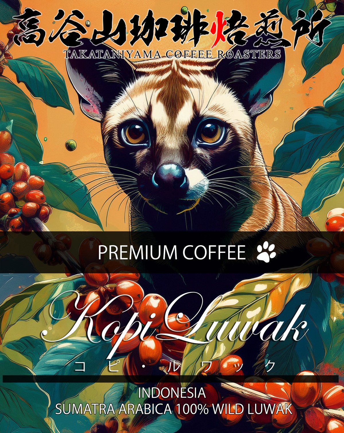 インドネシアコーヒーLuwak,Indocafe,GoodDay(320袋入り) 50g】インドネシア コピ・ルワック【ワイルド】 | 高谷山珈琲焙煎所