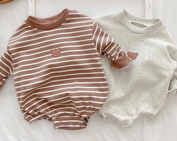 長袖ロンパース / スエット風 / 女の子 / 男の子 / 〜24ヶ月(A・B)