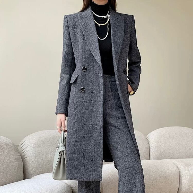 ウールロングジャケット YH9675