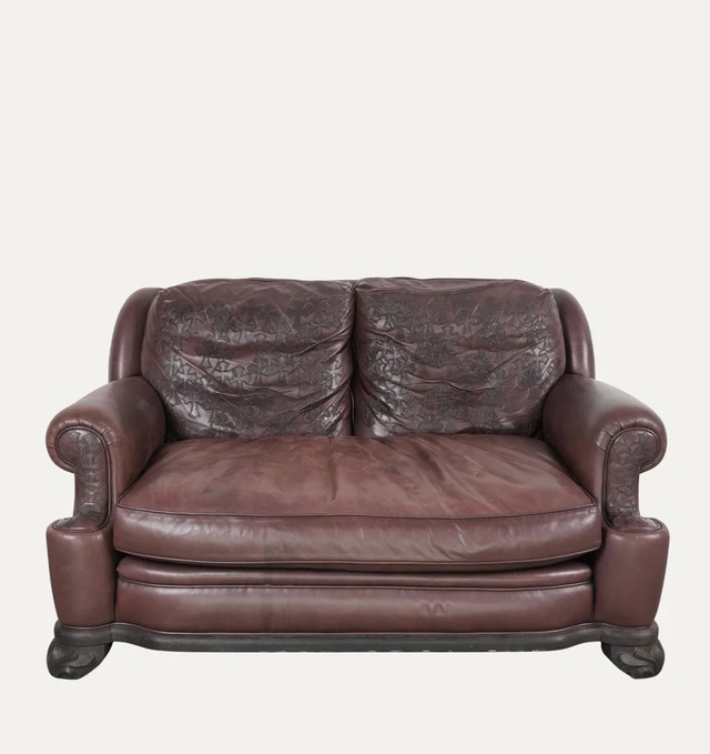 CHROME HEARTS クロムハーツ Leather & Ebony Wood Cross Patch Sofa レザー＆エボニーウッドクロスパッチソファ