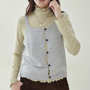cotton knit vest with front buttons