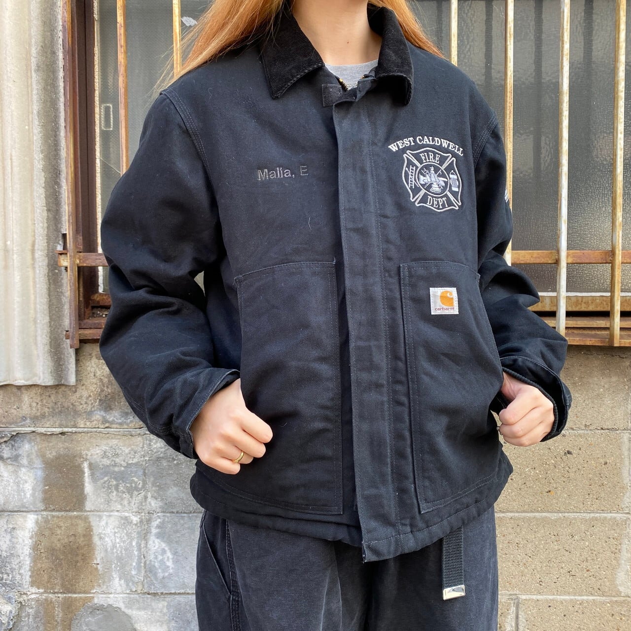 Carhartt カーハート ウェストコードウェル 消防署 ロゴ刺? 星条旗 ...