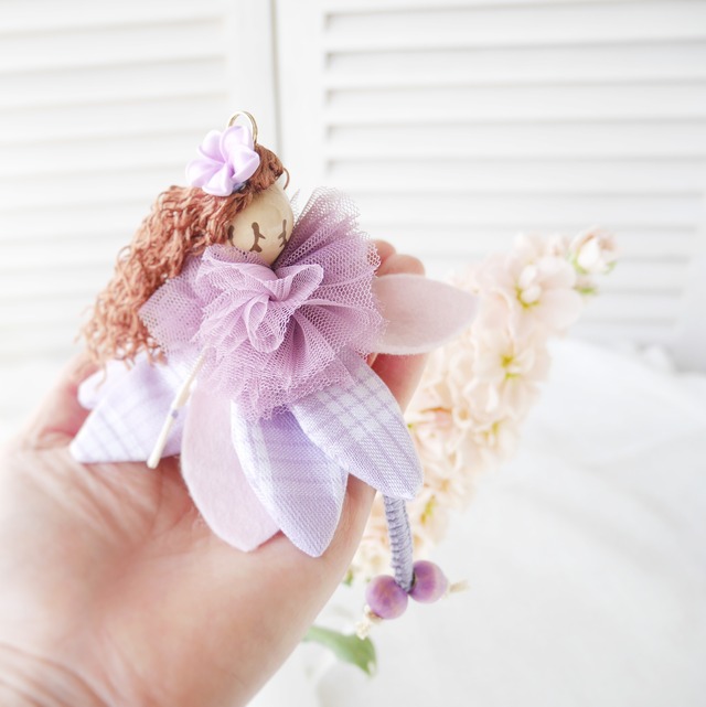 〈新作ククイドール〉花びらを纏った〜春を告げる〜ハワイアンフェアリー（ラベンダー）