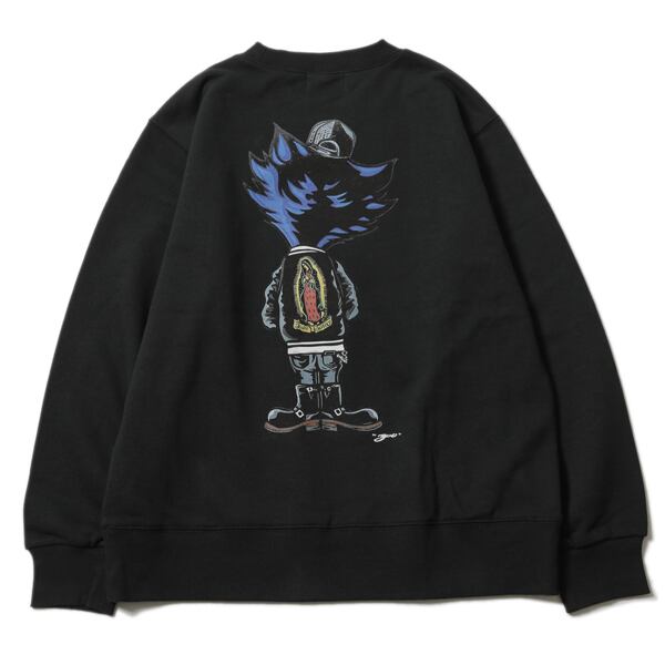 か*そ様 RUDE GALLERYレイド クルーネック カットオフ スウェットブ RUDE GALLERY】ルードギャラリー RUDE CAT CREW SWEAT (BLACK) クルー