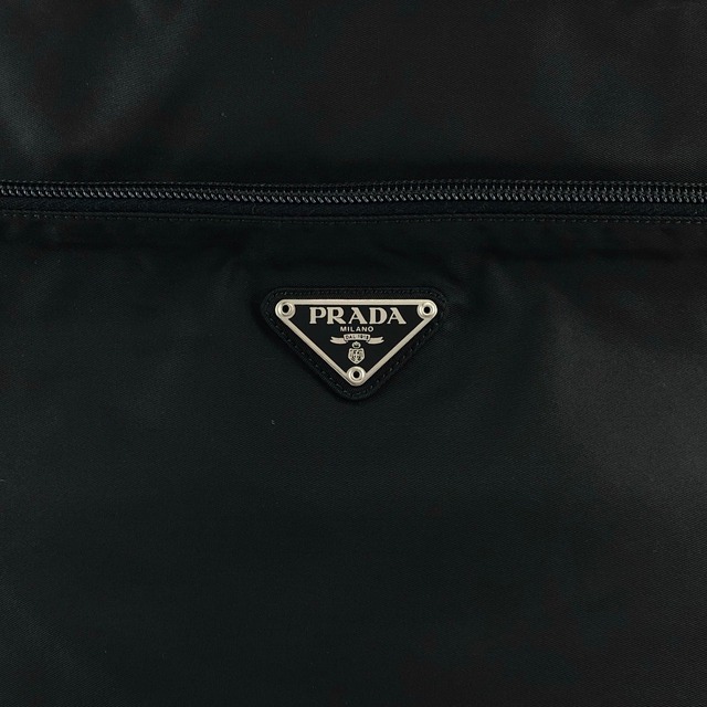 PRADA プラダ トートバッグ ブラック トライアングルロゴ ナイロン フロントファスナー vintage ヴィンテージ オールド vda5bg