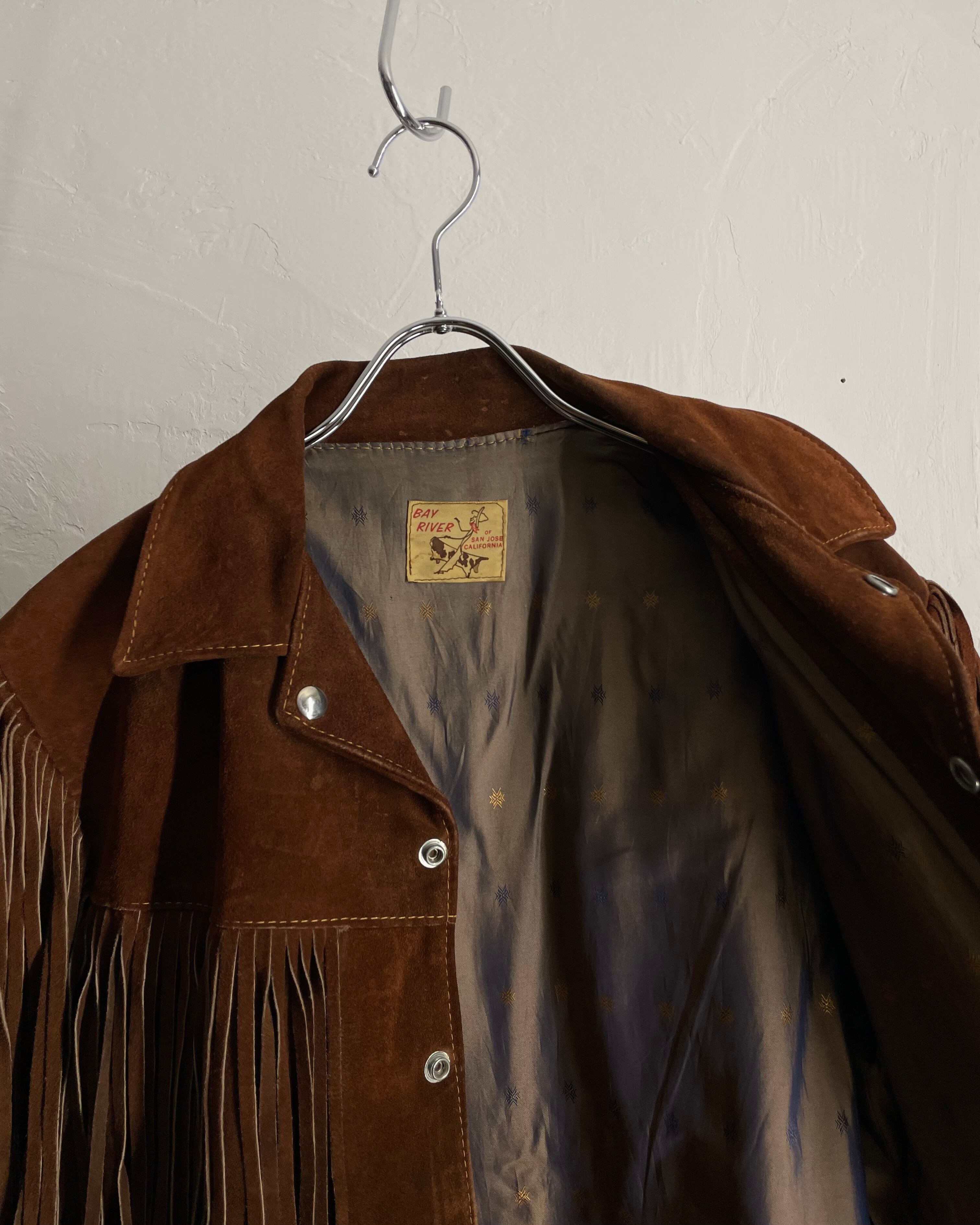 60s BAY RIVER Western Leather Fringe Jacket | VOLAR