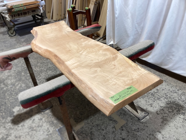ニレケヤキ9360　欅　一枚板無垢 乾燥材　1550x320-430-390x47mm カウンター　棚　テレビ台　カウンター　センターテーブル　ローテーブル