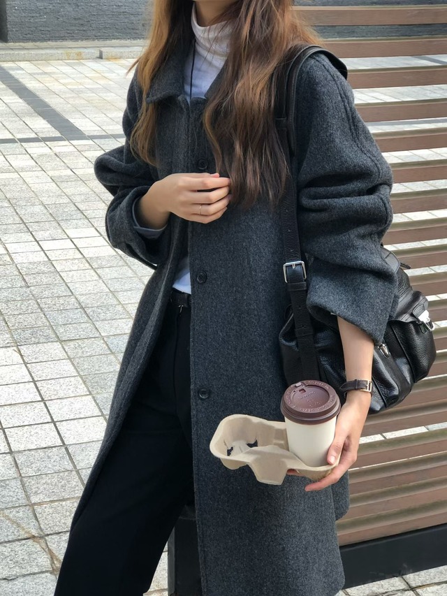 (予約) verveine / Luce wool twill melange coat 2color