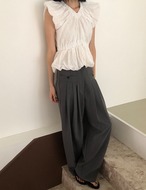 【新作5％OFF・3日間】Pocket Pin-tuck Slacks_2colors