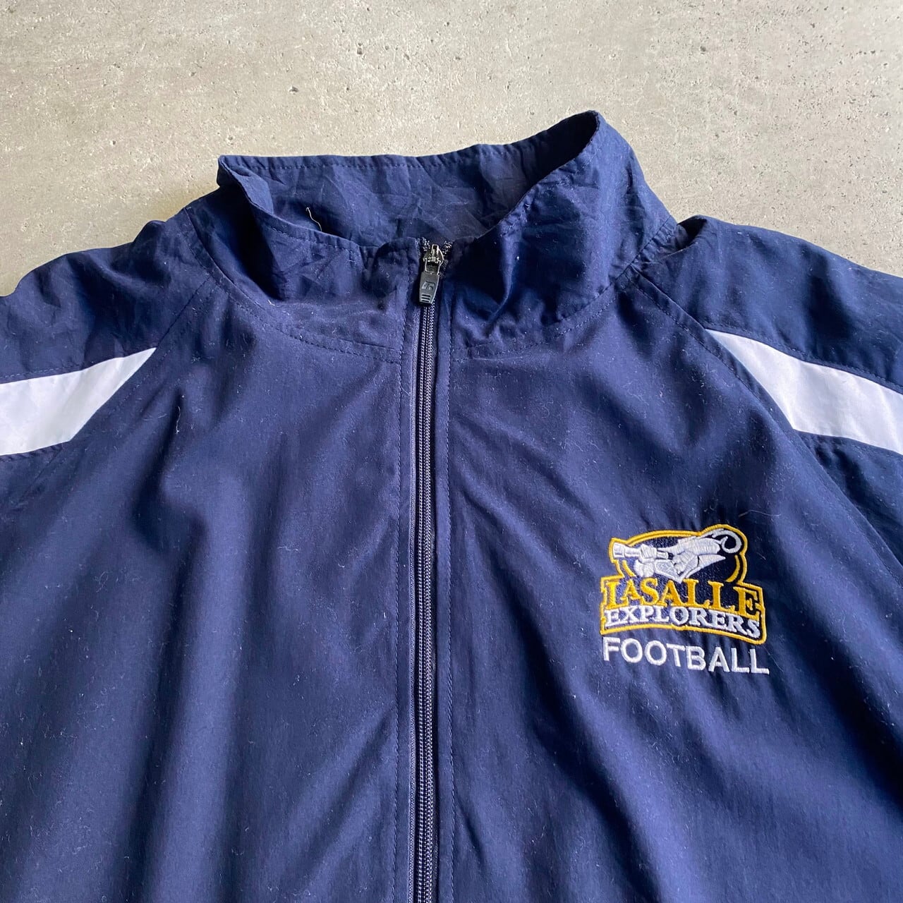 ビッグサイズ RUSSELL ラッセル アスレチック カレッジ チームロゴ 刺繍 フットボール ジャケットメンズ2XL相当 古着 メッシュ