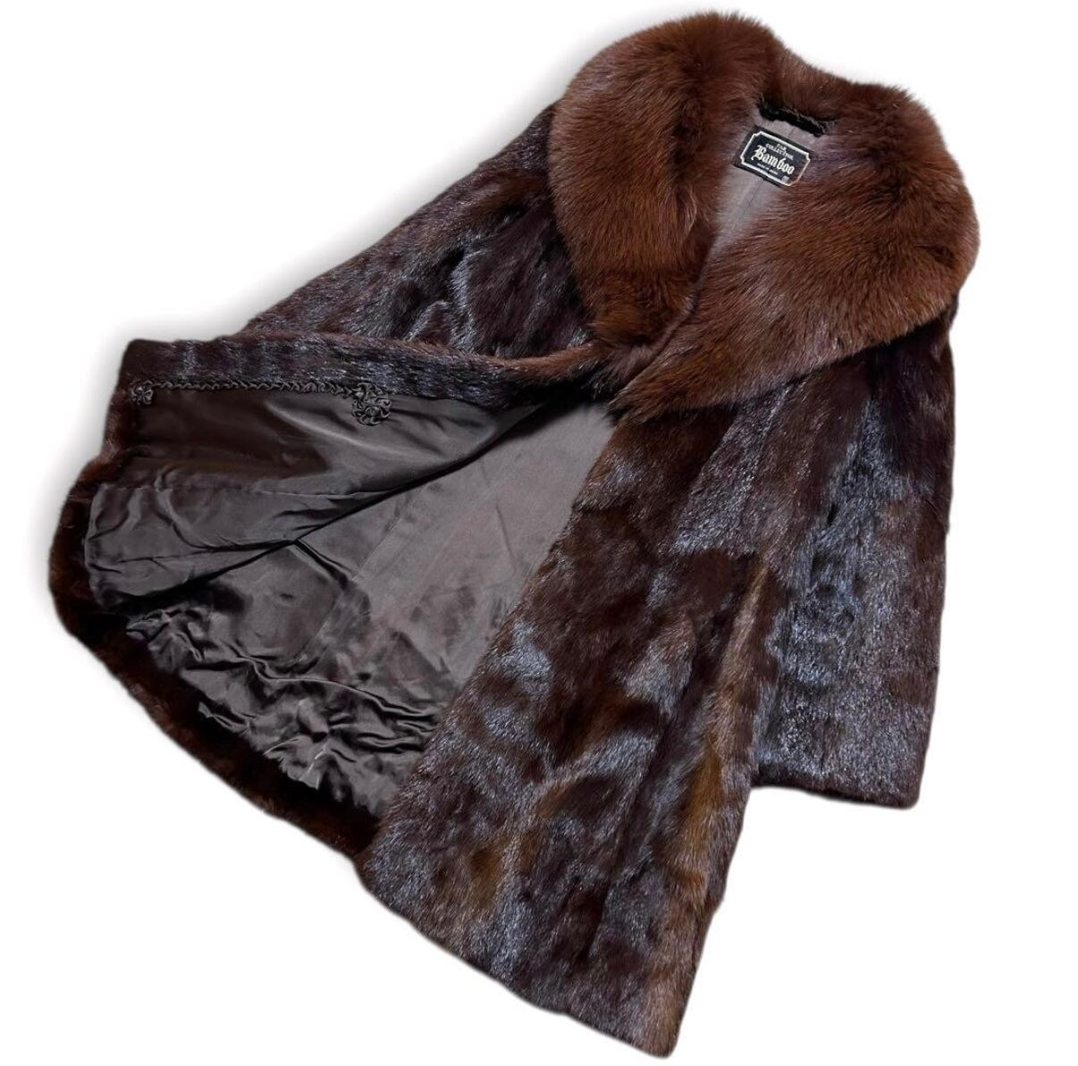 高級 定価25万 90年代 毛皮 フォックス ミンク リアルファー ロング