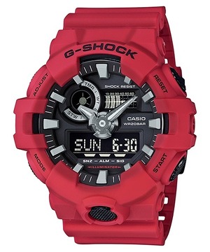 CASIO カシオ G-SHOCK G-ショック アナデジ ダイナミックなスタイリング GA-700-4A ブラック×レッド 腕時計 メンズ