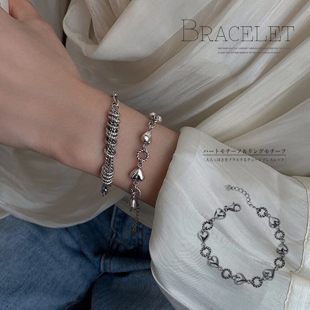 チェーン ブレスレット メタル ハート