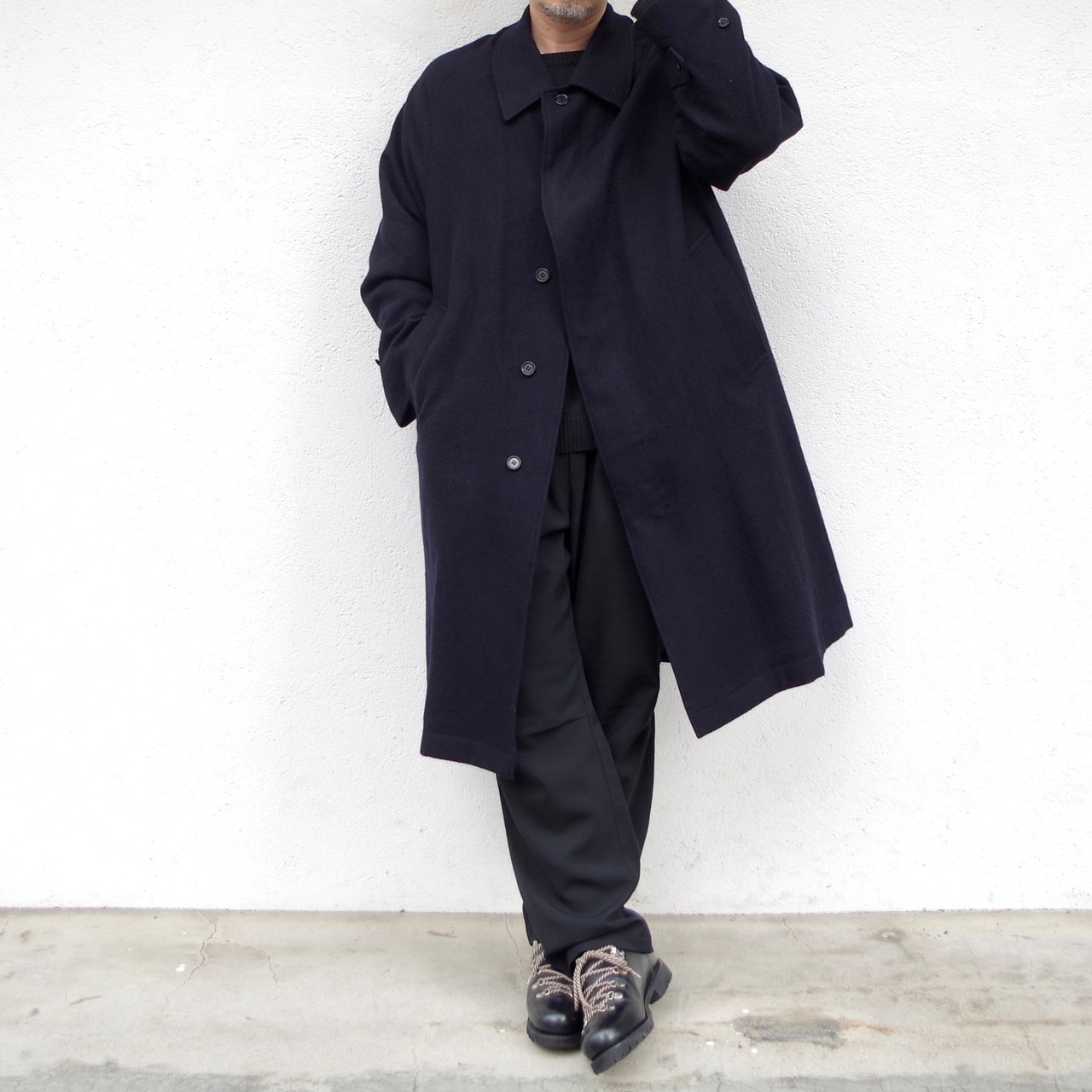 E R A. SHUKUJU WOOL AWAI COAT T003