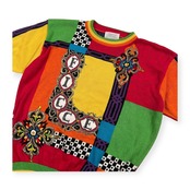 希少 YOSHIYUKI KONISHI ヨシユキコニシ マルチデザイン 3D 半袖 コットンニット セーター /ビンテージ