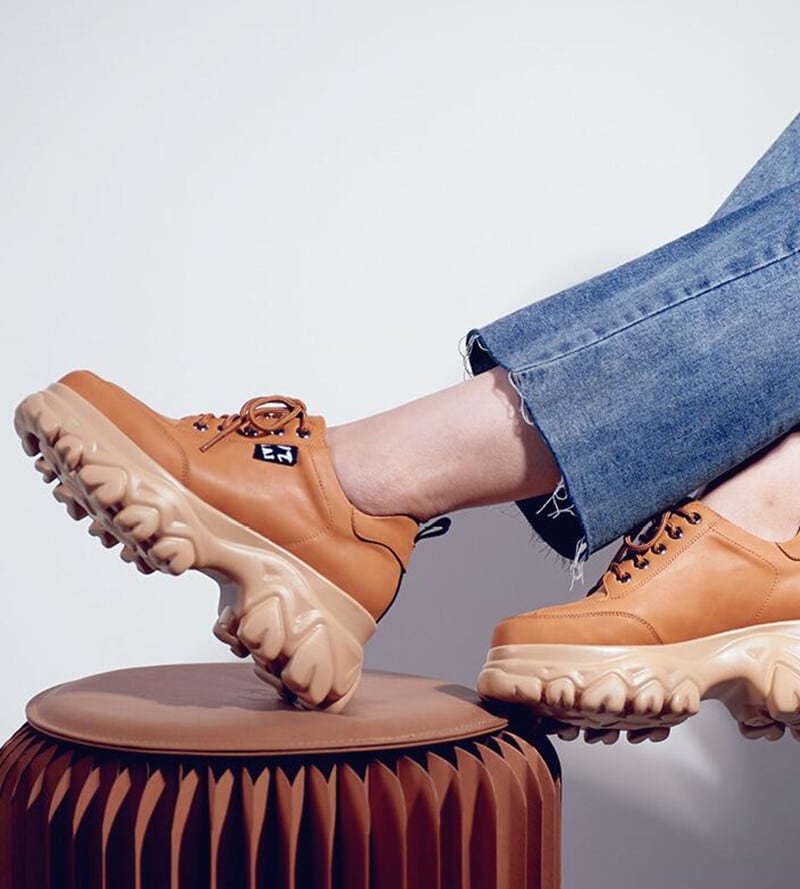 【新作】【送料無料】 レースアッププラットフォームレザースニーカー本物のヒールの靴靴女性女性のヒールの靴oxds シューズ 天然 10b346913503475