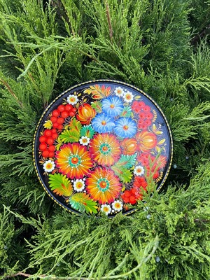 ペトリキウカ塗りのプレート（ホロベッツ）20cm