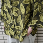 botanical pattern open collar shirt