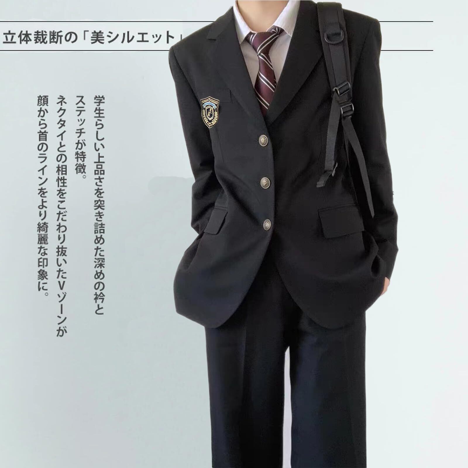 AOTYP] 学生服 メンズ コスプレ 5点セット 男子 スクールブレザー