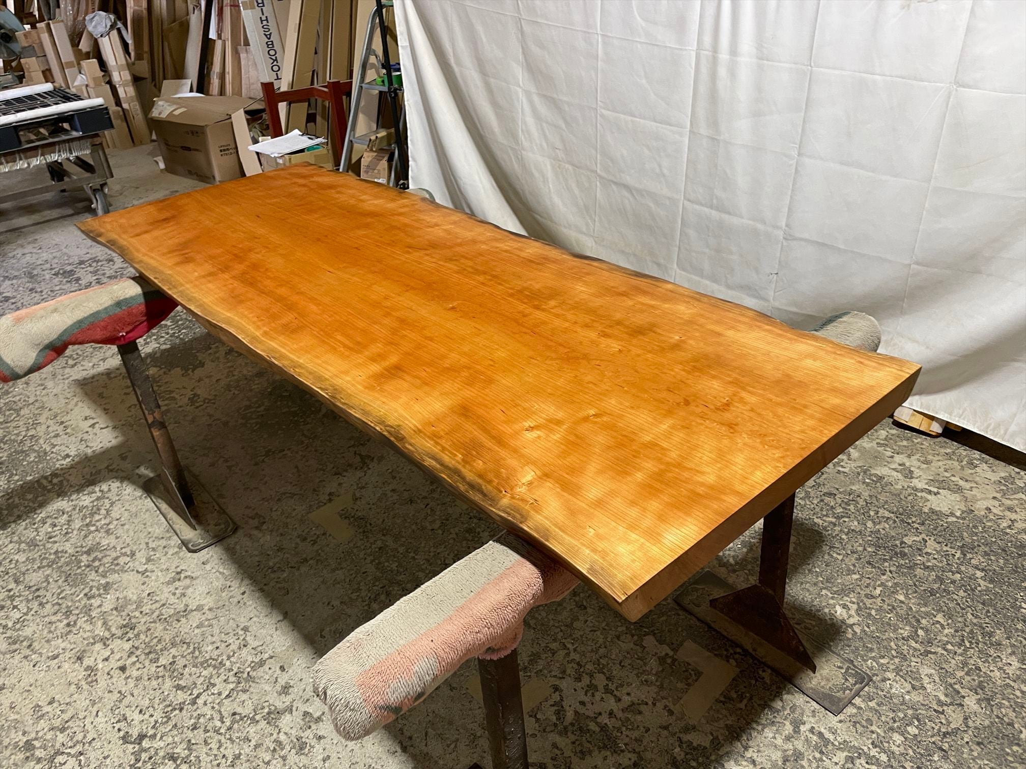 さくら9130 一枚板無垢 乾燥材 1980x680-700-640x53㎜ カウンター