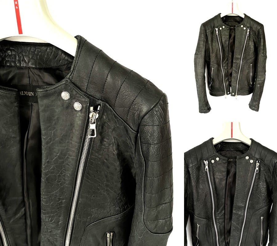 BALMAIN & H&M バルマン 限定コラボ 牛革 シボ ラムレザー BALMAIN & H&M バルマン 限定コラボ 牛革 シボ ラムレザー