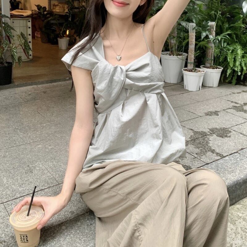 フロントボウキャミソールトップス