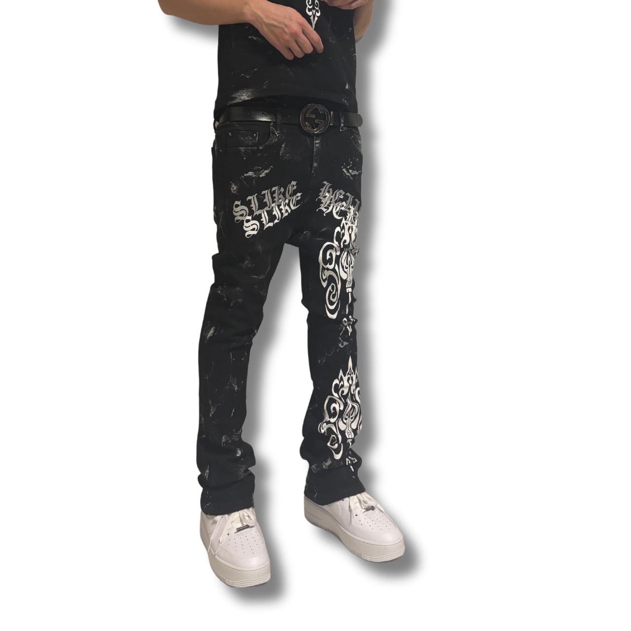 ELDOLADO KEY flare silver paint pants【ES020】 - 3