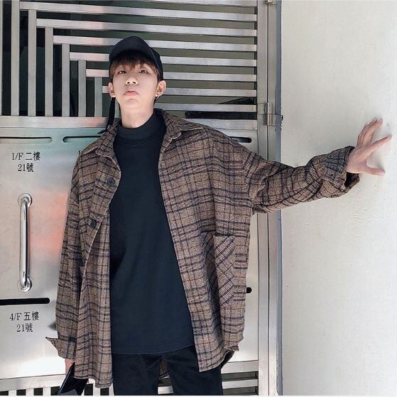 全2色 シャツ チェック オーバーサイズ ビッグシルエット