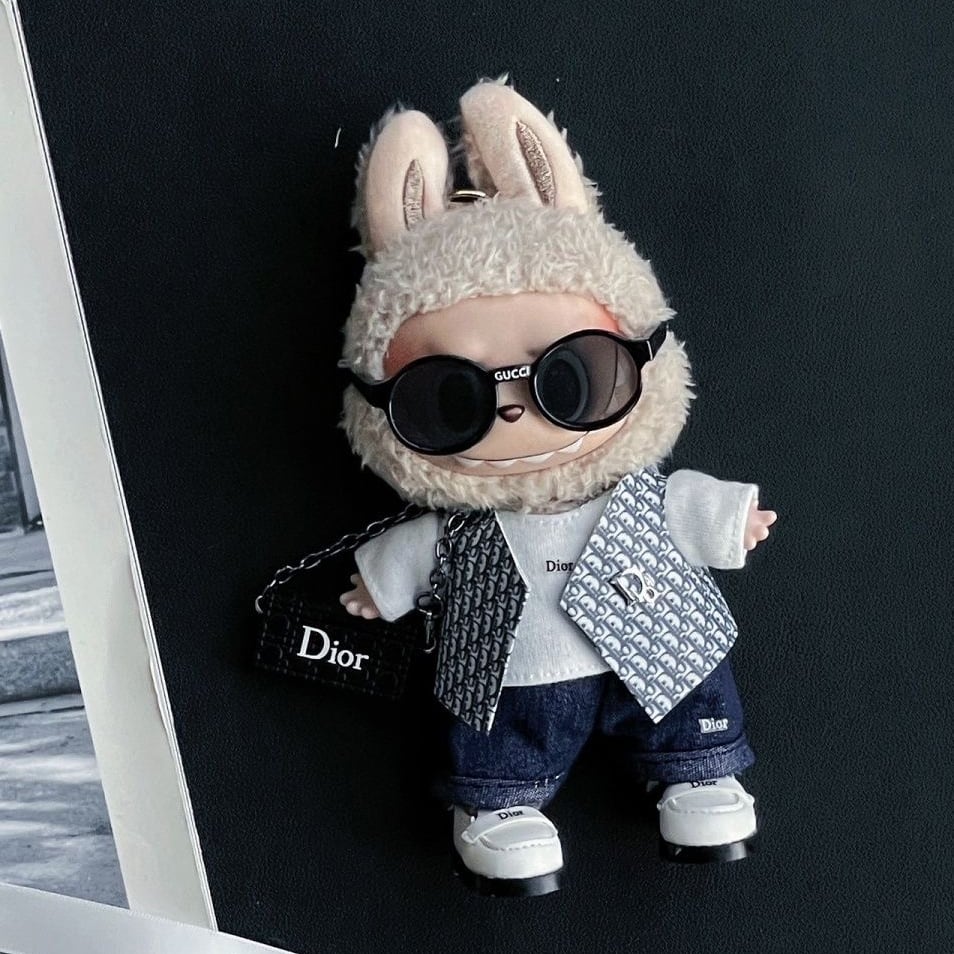 【パリおしゃれ/バッグ&シューズ付き】Labubu 17cm フルセット 全身コーデ 大人クール