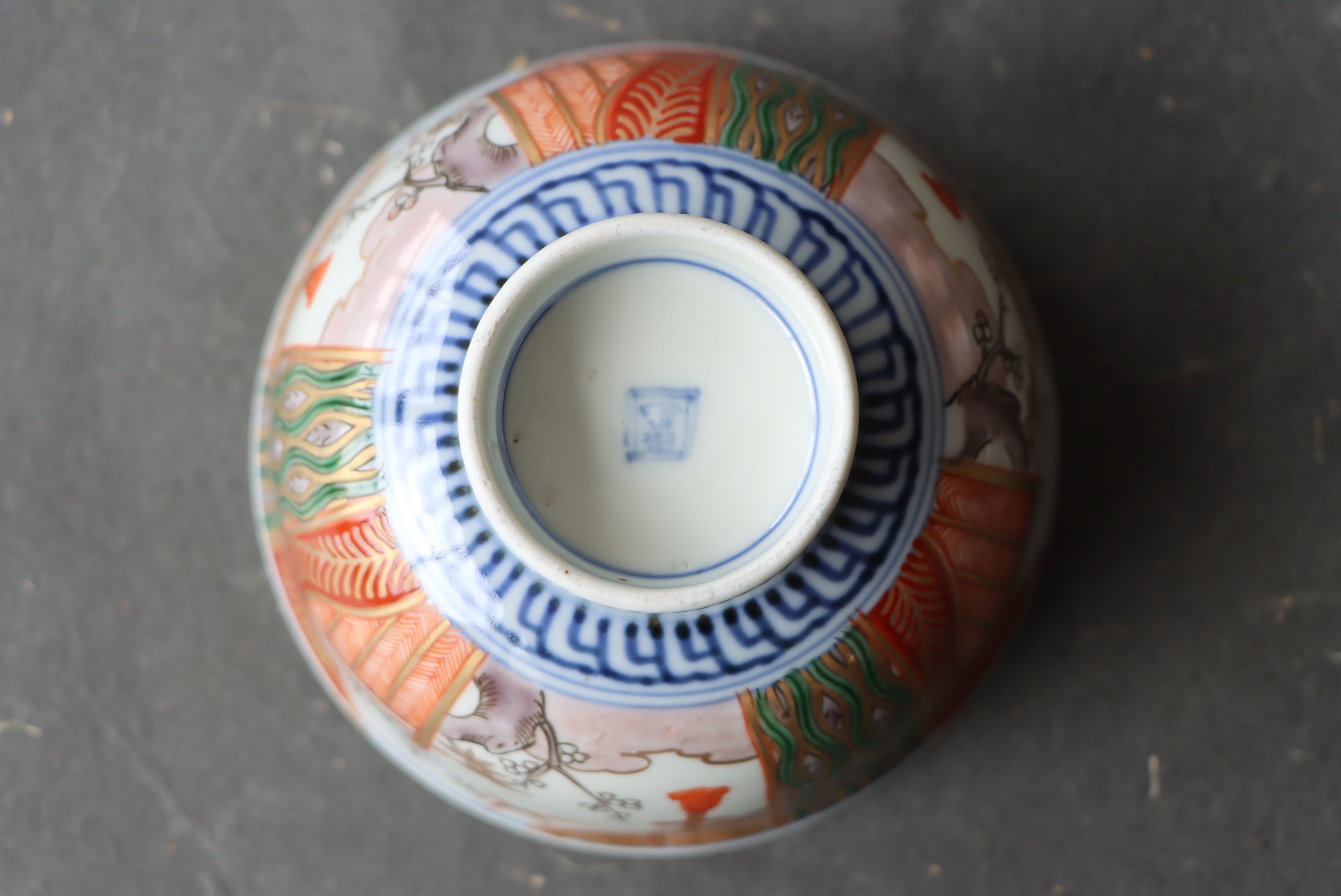 伊万里焼 色絵 花鳥文 蓋茶碗 通りもの/Imari covered bowl | (有)新原美術