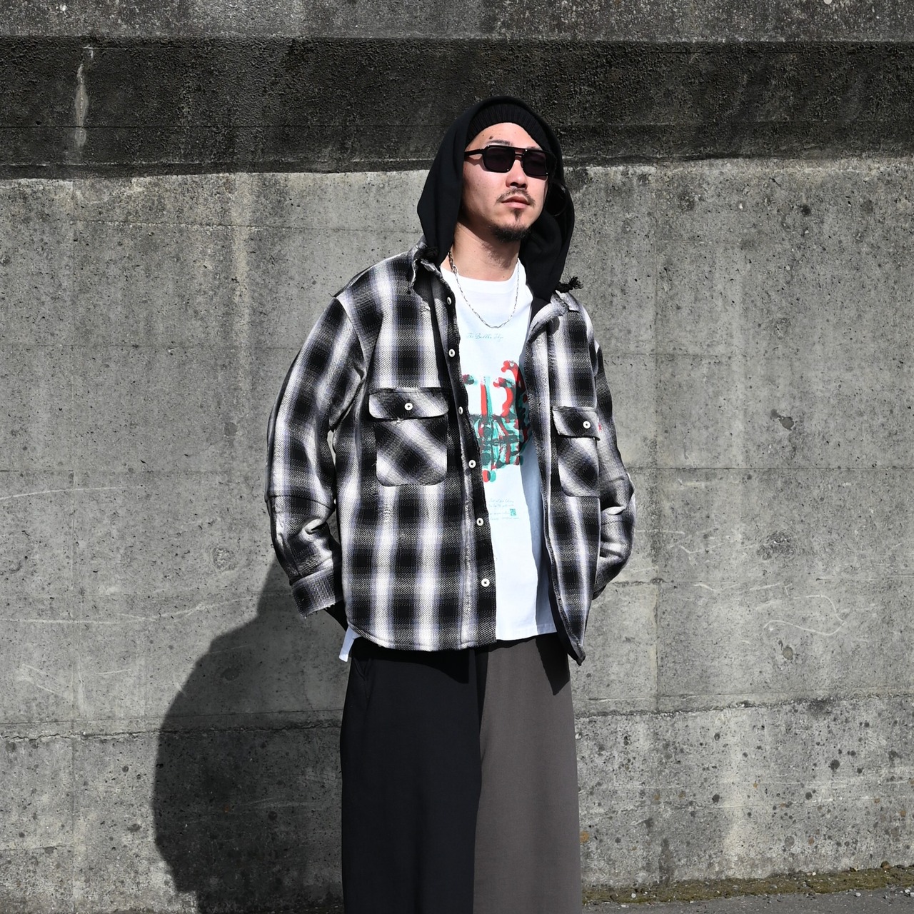 Leh / Hoodie Layered Shirts コーディネート
