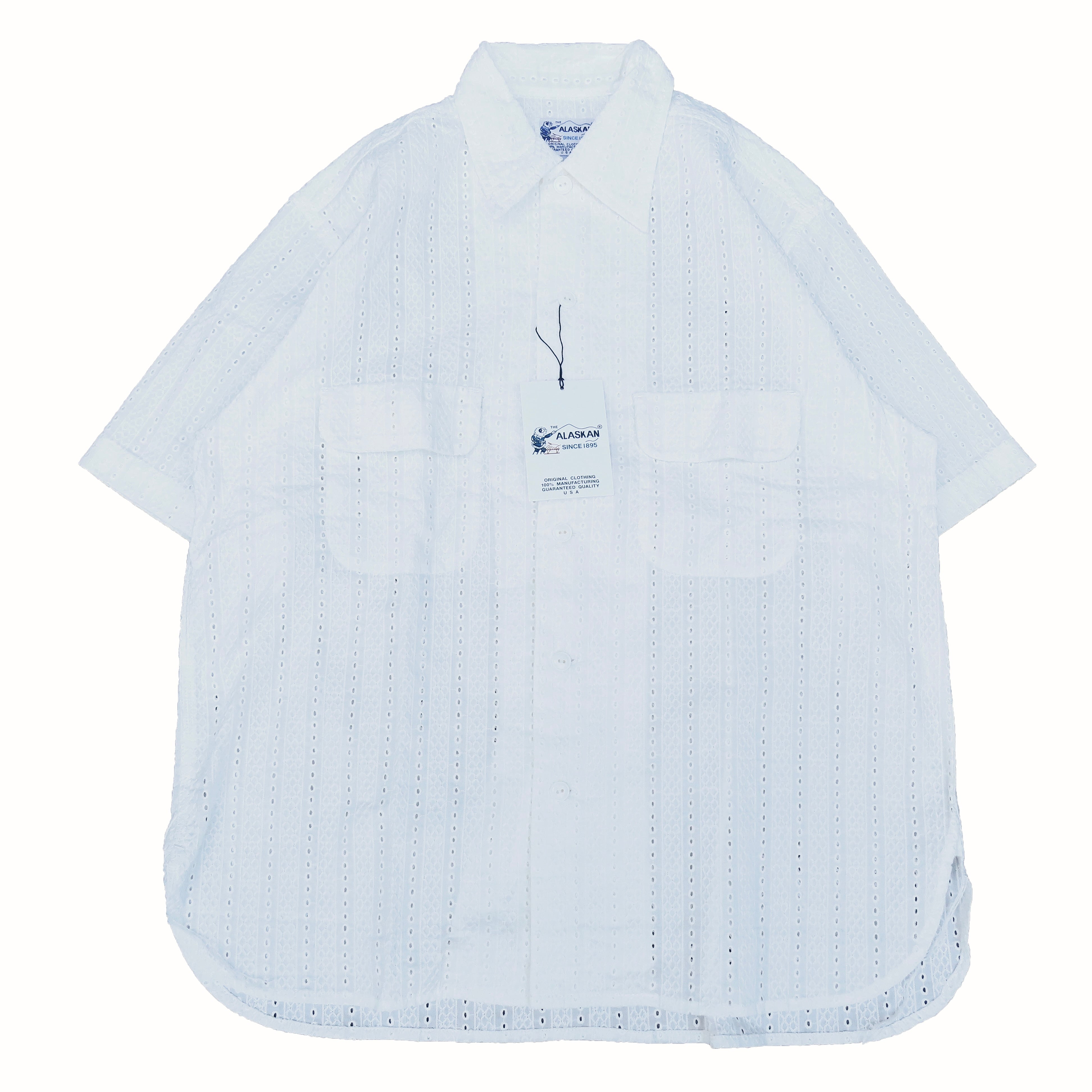 THE ALASKAN (アラスカン) OPEN COLLAR SHIRTS HAKOBA STRIPE ホワイト
