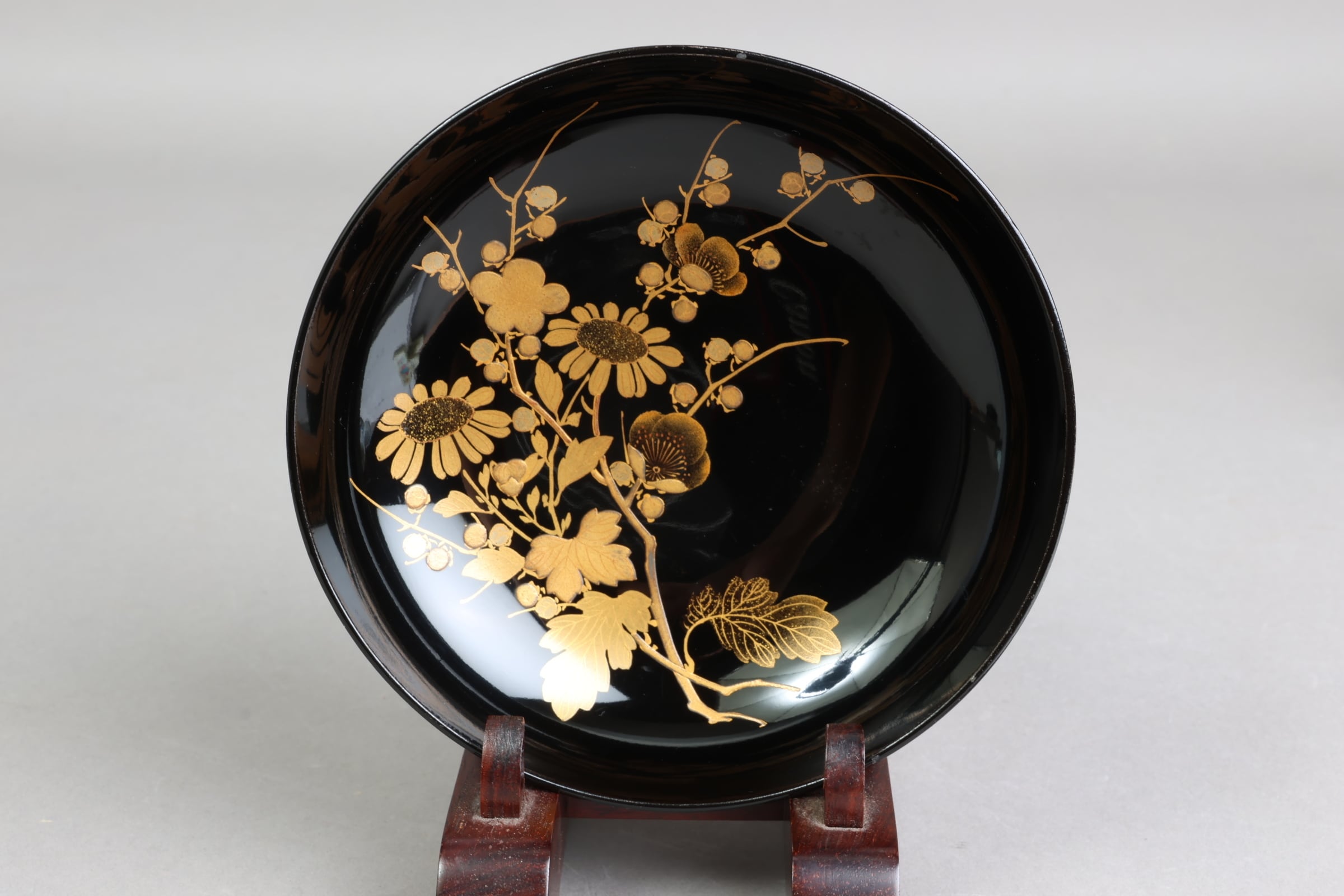 黒塗 四君子蒔絵 吸物椀 | (有)新原美術